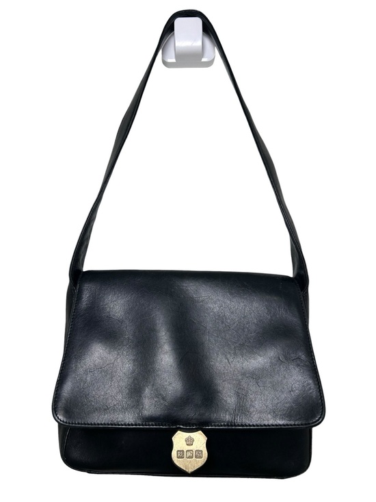 Ralph Lauren Handbags - Ralph Lauren vintage black leather shoulder bag old money preppy RL67 crest